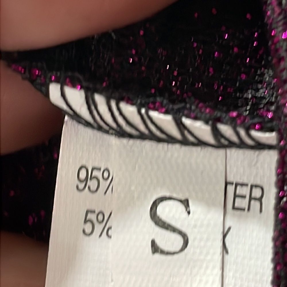 Violet Purple Sparkle One Piece Halter Bell Pant Suit. Size S small 4/6 - Picture 7 of 9